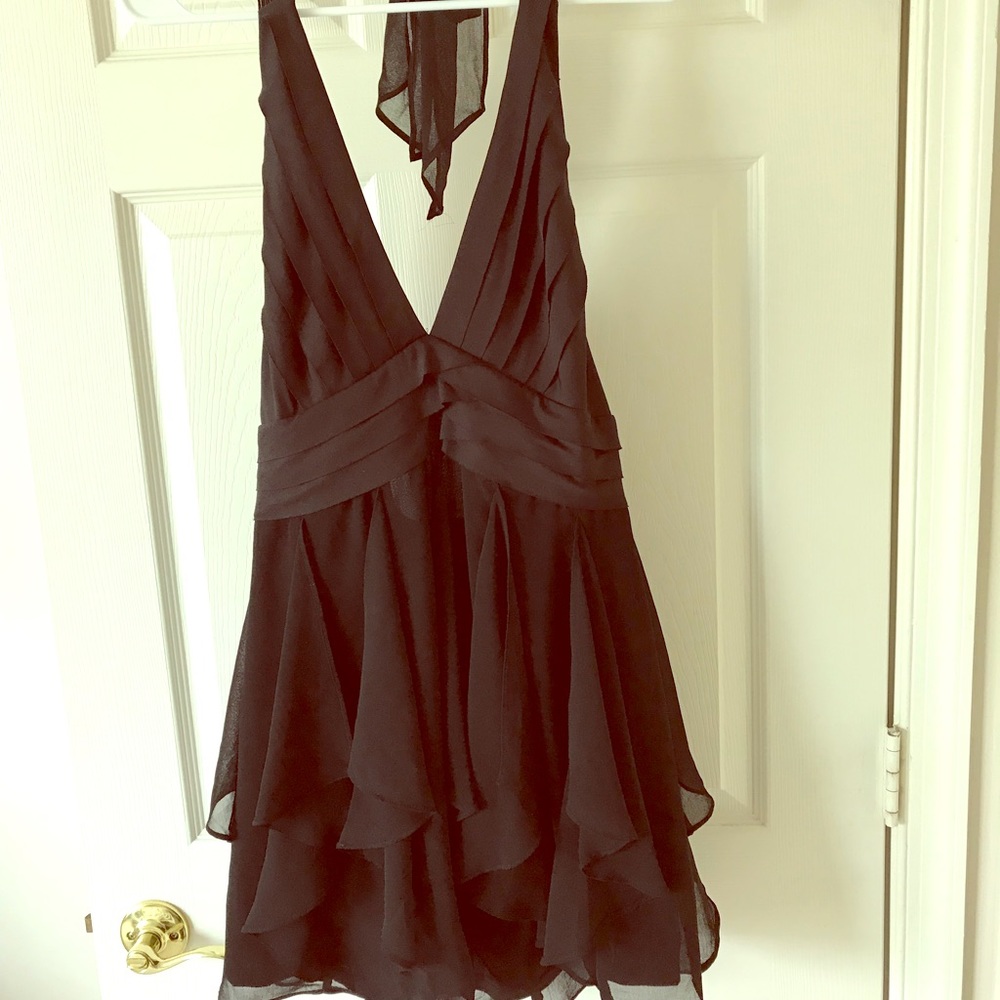 Forever 21 halter backless ruffle mini dress